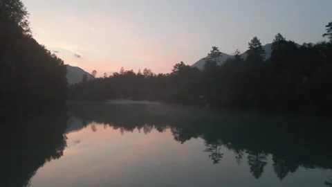 Slovenian river during sunset Stock Footage 170482014