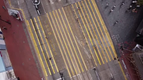 Slow 360 degree spin over crosswalk Stock Footage 145954220