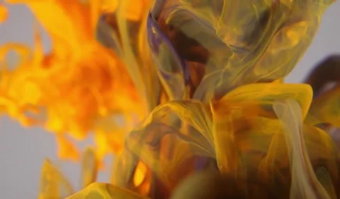 Slow abstract background with yellow and violet smoke Stockbeeldmateriaal 143905569