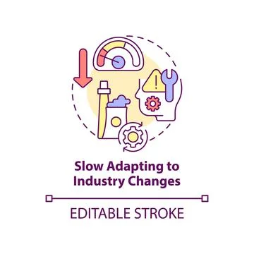 Slow adapting to industry changes concept icon Illustrazione stock