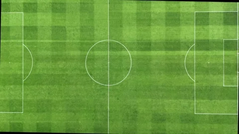 Slow Aerial Drone Footage of an Empty Soccer Pitch Stock-Footage 345840358