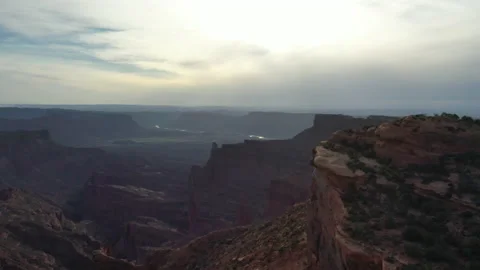 Slow Aerial Drone Forward over Uninhabited Utah Landscape Stock Footage 194512062