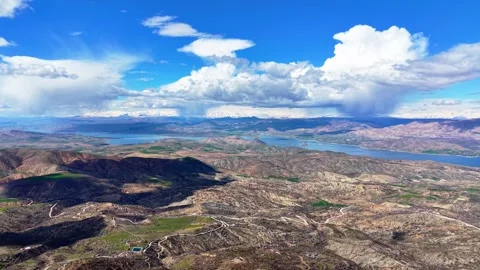Slow Aerial Forward Flight Over a Vast Mountain Landscape Stock-Footage 341958469