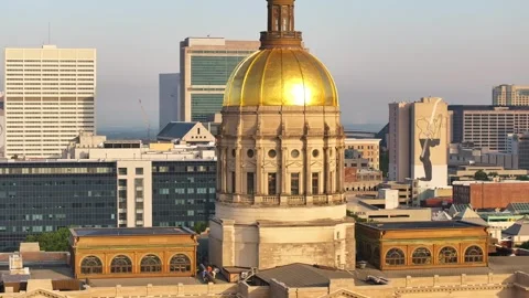 Slow aerial parallax closeup video Georgia State Capitol Stock-Footage 250411853