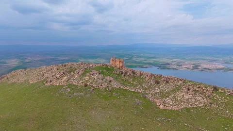 Slow Aerial Pullback from an Ancient Cliffside Monastery Video stock 340917592