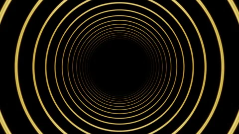 Slow and smooth flight through golden Circle tunnel loop Stock Footage 340245764