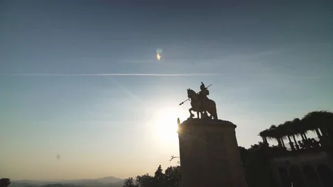 Slow:  around saint longinus monument w/ flare 스톡 동영상 128092857