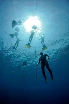 Slow ascent from the depth Stock Photos