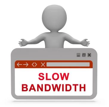 Slow Bandwidth Broadband Network Throttle 3d Rendering Ilustración de archivo