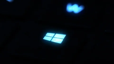Slow blinking Microsoft Computers Start key Stock Footage 120750611