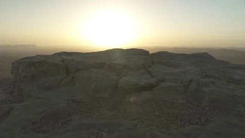 Slow camera move on rocks in the desert during sunrise Stock Footage 73578824