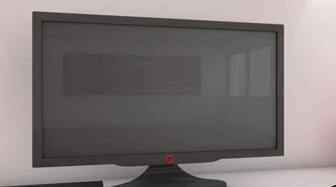 Slow camera orbit across TV in modern loft Stock Footage 62356921
