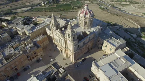 Slow Cathedral and landscape pull back Stock Footage 66261028