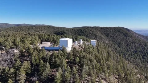 Slow Circle Right Drone Shot Apache Point Observatory Stock Footage 307482674