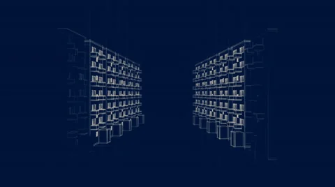 Slow clean drawing of city perspective (FULL HD) Video stock 36708570