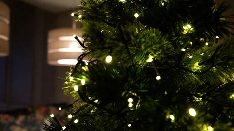 Slow close up of Christmas tree Stock Footage 106810640