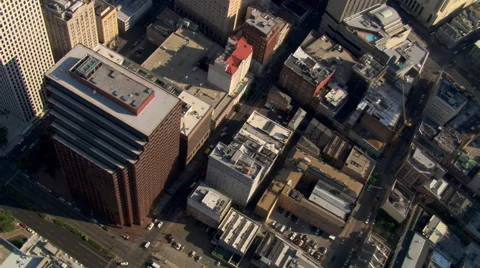 Slow, close flight over New Orleans skyscrapers Stock Footage 59540268