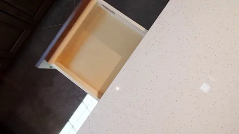 Slow Closing Kitchen Cabinet Drawer Closing Overhead Stock Footage 76255777