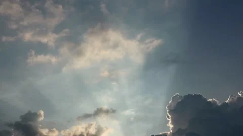 Slow clouds move at sunset. The gray clouds Stock Footage 196218344