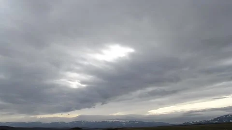 Slow Clouds over Mountains Ridge Stock Footage 46126314
