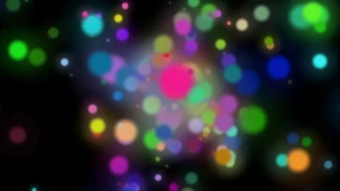 Slow Colorful Dark Dynamic Particles Cluster Abstract Motion Background Loop Video stock 100564932