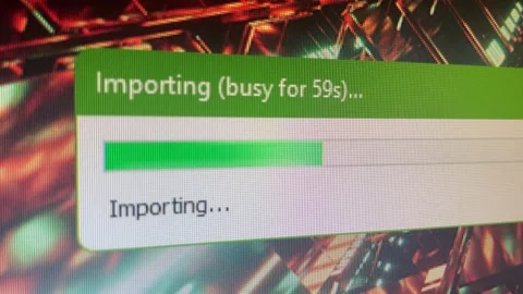 Slow Computer Importing windows and progress bar - small window with Stock Footage 170764446