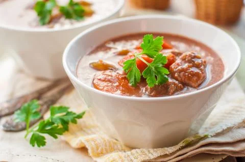 Slow Cooked Beef Stew with Vegetables Stock Photos