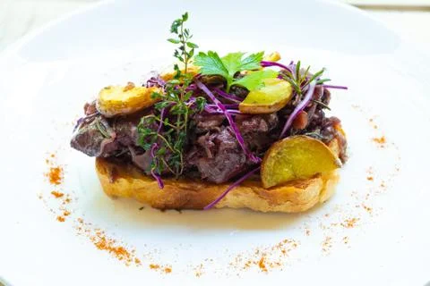 Slow cooked braised beef Stock Photos