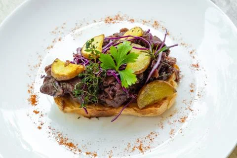 Slow cooked braised beef Foto stock