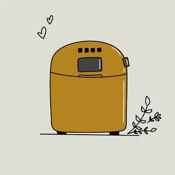 Slow cooker and bread machine cute picture Stock Illustration