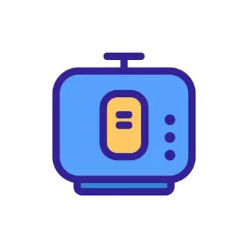 Slow cooker icon vector. Isolated contour symbol illustration Иллюстрация