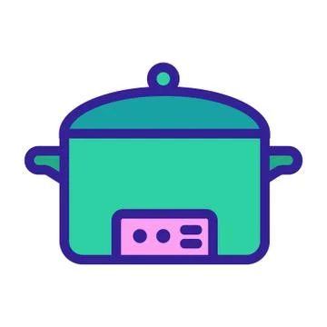 Slow cooker icon vector. Isolated contour symbol illustration 스톡 일러스트