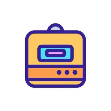 Slow cooker icon vector. Isolated contour symbol illustration 스톡 일러스트