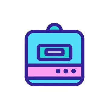 Slow cooker icon vector. Isolated contour symbol illustration 스톡 일러스트