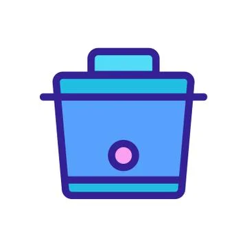 Slow cooker icon vector. Isolated contour symbol illustration Иллюстрация
