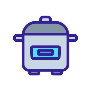 Slow cooker icon vector. Isolated contour symbol illustration 스톡 일러스트