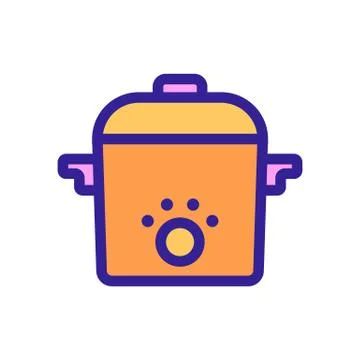 Slow cooker icon vector. Isolated contour symbol illustration 스톡 일러스트