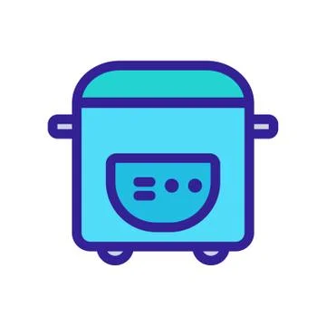 Slow cooker icon vector. Isolated contour symbol illustration 스톡 일러스트