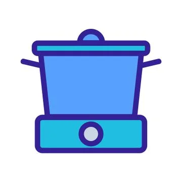 Slow cooker icon vector. Isolated contour symbol illustration 스톡 일러스트
