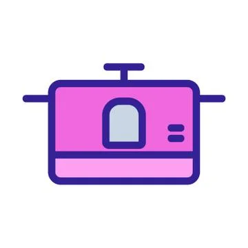 Slow cooker icon vector. Isolated contour symbol illustration Иллюстрация