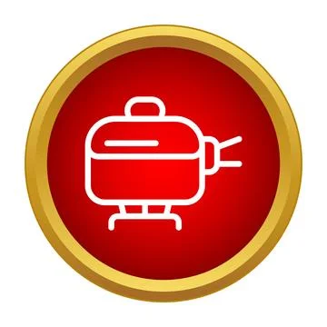 Slow cooker preparing food kitchen appliance icon 스톡 일러스트