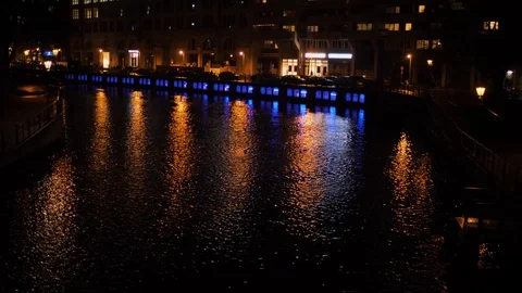 Slow crossing the bridge at night Stock Footage 125818419