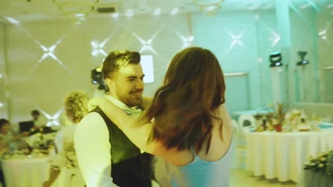 Slow dance at the disco Stock Footage 219382906