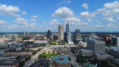 Slow Descending View on Downtown Indianapolis - Part 2 Stock Footage