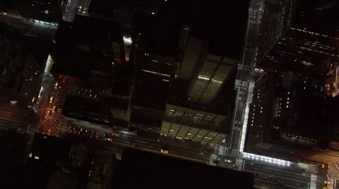 Slow diagonal night flight across New York City. Shot in 2005. Stock Footage 59522888