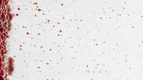 Slow diffusion of particles in liquids of different colors Stock Footage 132177418