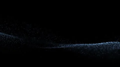 Slow dotted digital waves motion on black loop background Stock Footage 340588518