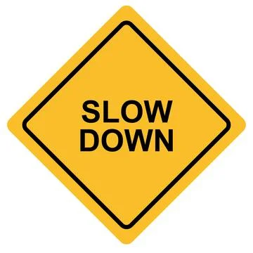 Slow down icon. Slow down sign. Slow down yellow road symbol. flat style. Stock Illustration