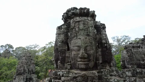 Slow down move Bayon Temple Stock Footage 99679599