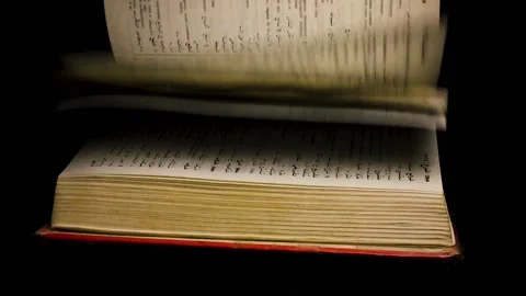 Slow down the pages of an old book Video stock 135769292